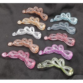 Fashion Alley 8 CM Shine Banana Clip For Women [Pack Of 12]