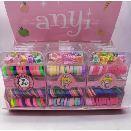 Fashion Alley Rubber Band With Clutcher Combo Box For Kids Pack Of 12 Box