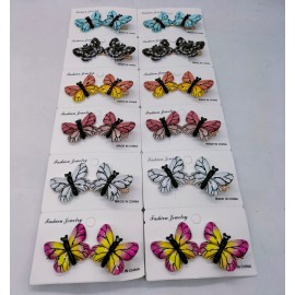 Fashion Alley Butterfly Kids Hair Pin Pack Of 12 Pc