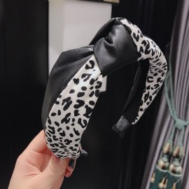 Fashion Alley Bow Designer Leopard Print Hair Band For Women Pack Of 12